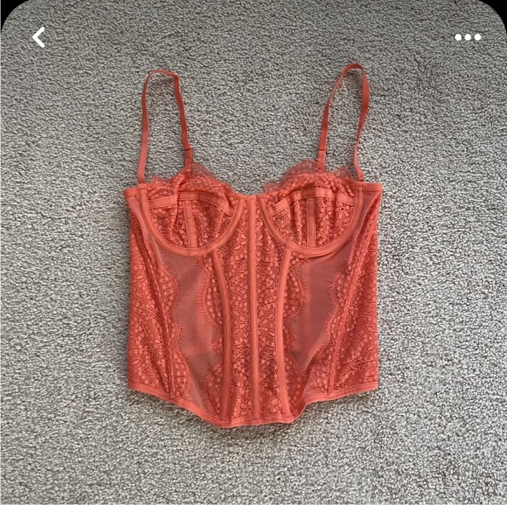 Urban outfitters orange lace corset